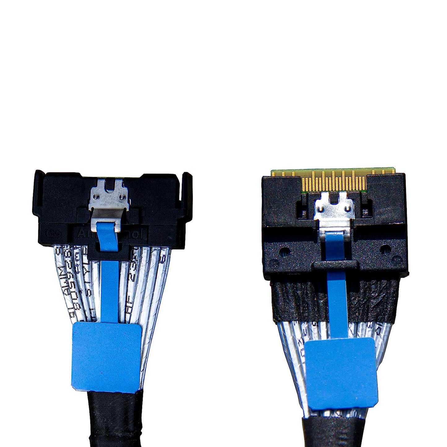 DiliVing MCIO x8 to SlimSAS x8,SFF-TA-1016 74Pin to SFF-8654 74Pin,PCIe Gen5 Mini Cooledge IO,Double Straight Cable 100CM (CBL-MCIO-1270S4T2