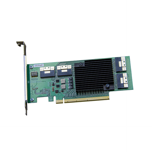 DiLiVing PCI Express x16 to 4*SlimSAS 8X Expander, 8*U.2 NVMe SSD Adapter with SFF-8654 74 Pin Connector and Broadcom PLX8748 chipset for Servers