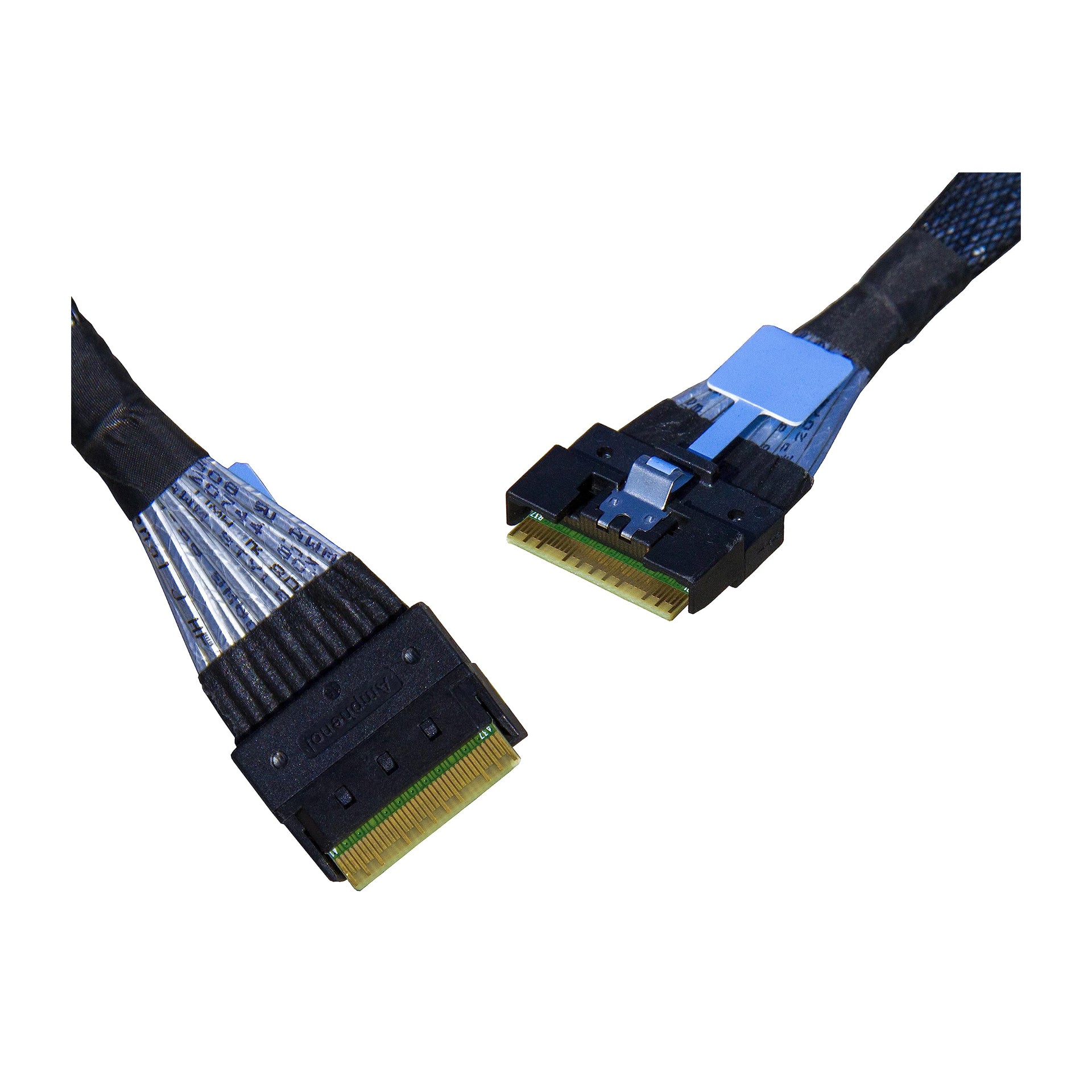 3M SlimSAS SFF-8654 ST-ST 74pin 85ohm X8 31AWG 1.0m Twin Axial Cable – USA Made