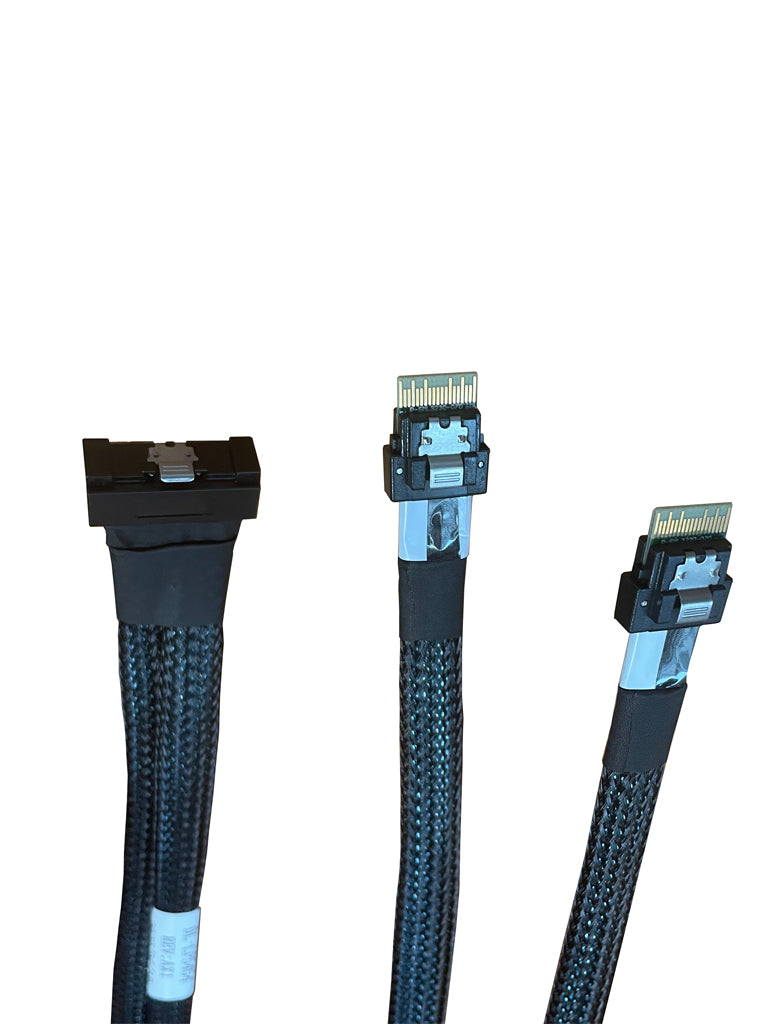 DiliVing SlimSAS LP 8X to 2*SlimSAS 4X,SFF-8654 LP 74pin to 2*SFF-8654 38pin Cable, 80CM