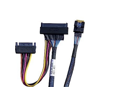 Diliving PCIe 4.0 SlimsSAS x4 to U.3 NVMe Adapter,SFF-8654 38Pin to SFF-8639 68Pin Cable，with SATA Power