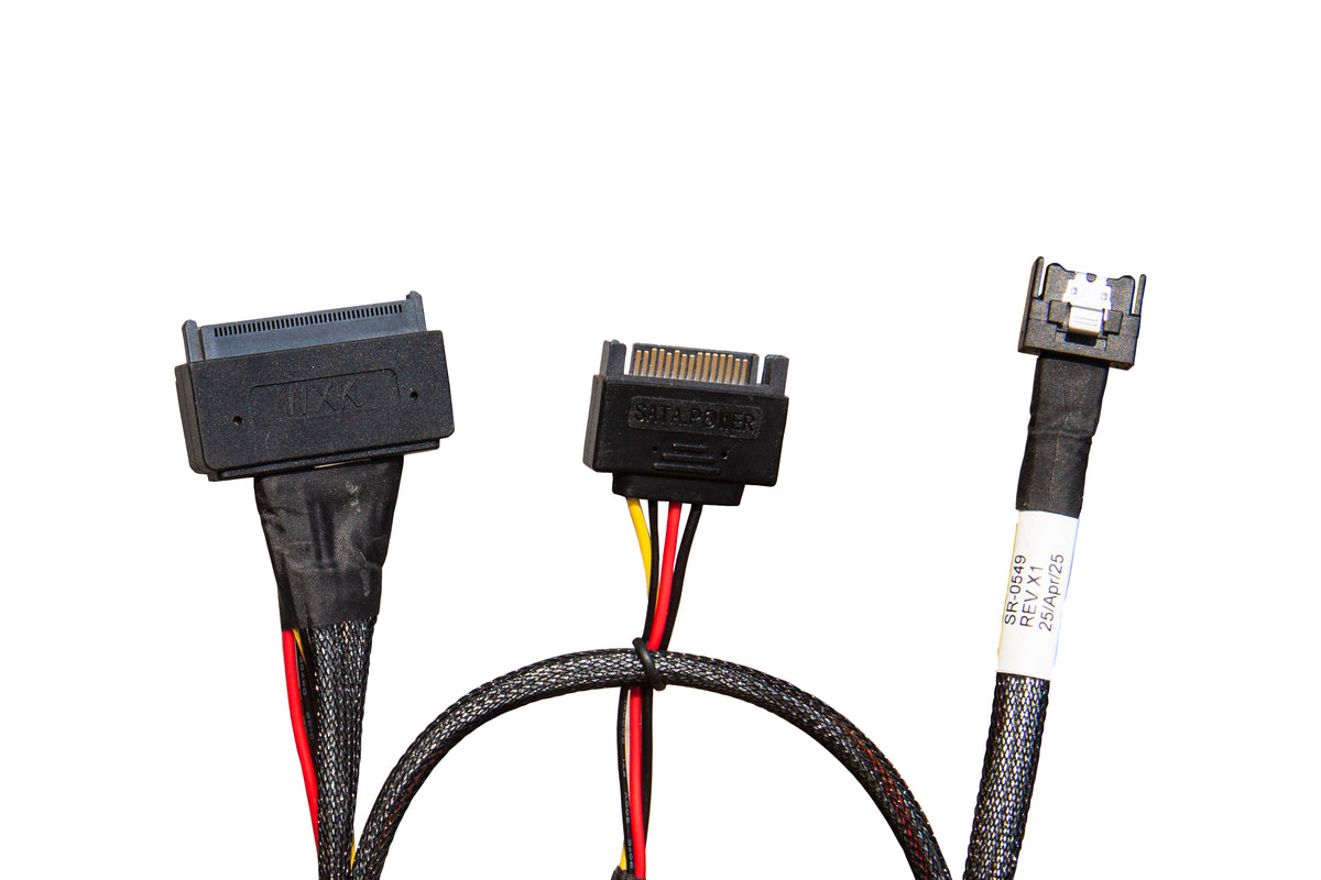 DiLinKer PCIe 5.0 MCIO x4 to U.2 NVMe Adapter, SFF-TA-1016 to SFF-8639 Cable with Power, Cable 70cm