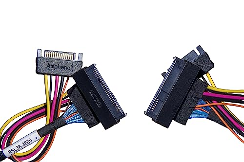 Diliving PCIe 4.0 SlimsSAS x4 to U.3 NVMe Adapter,SFF-8654 38Pin to SFF-8639 68Pin Cable，with SATA Power