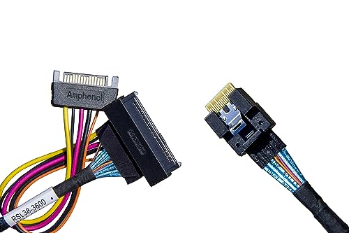 Diliving PCIe 4.0 SlimsSAS x4 to U.3 NVMe Adapter,SFF-8654 38Pin to SFF-8639 68Pin Cable，with SATA Power