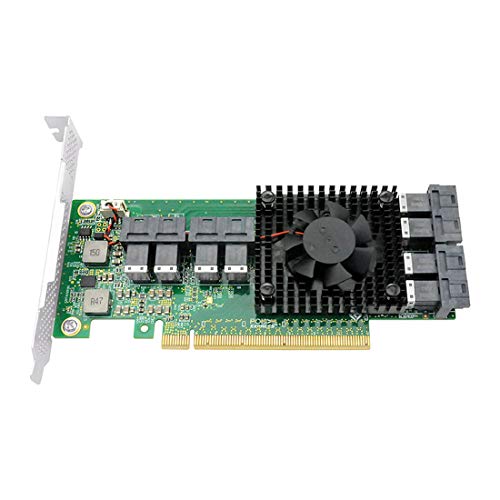 DiLiVing 8 Port U.2 to PCI Express x16 SFF-8639 NVMe SSD Adapter with SFF-8643 Mini-SAS HD 36 Pin Connector and PLX8749 chipset for Servers-LRNV9349-8I