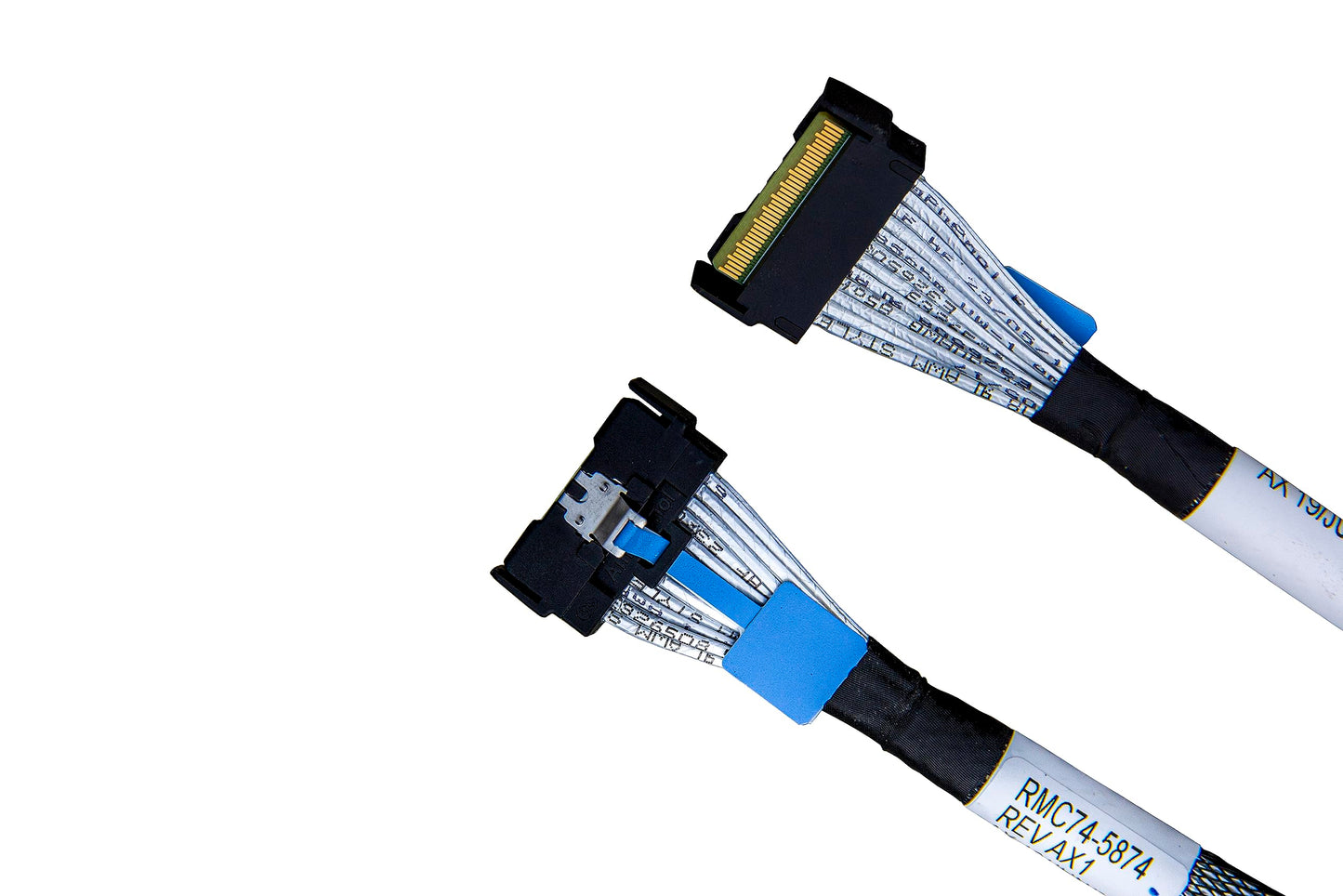 DiliVing MCIO x8 to 2*U.2 NVMe Adapter,SFF-TA-1016 74Pin to 2*SFF-8639 68Pin Cable with Power,PCIe Gen5 Mini Cooledge IO Cable 80CM