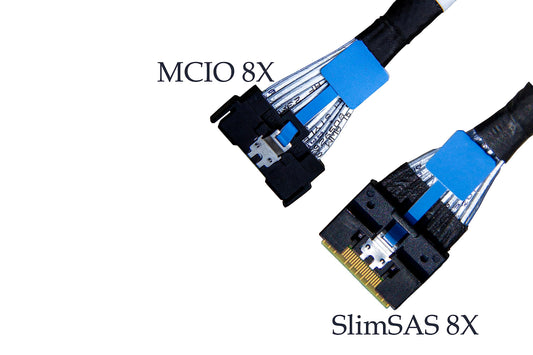DiliVing MCIO x8 to SlimSAS x8,SFF-TA-1016 74Pin to SFF-8654 74Pin,PCIe Gen5 Mini Cooledge IO,Double Straight Cable 100CM (CBL-MCIO-1270S4T2