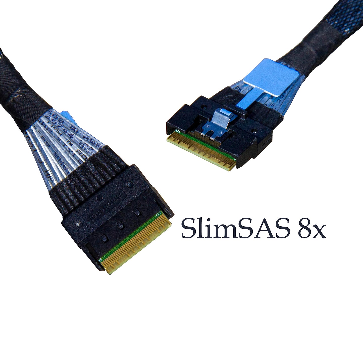 DiliVing MCIO x8 to SlimSAS x8,SFF-TA-1016 74Pin to SFF-8654 74Pin,PCIe Gen5 Mini Cooledge IO,Double Straight Cable 100CM (CBL-MCIO-1270S4T2