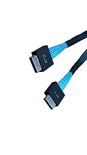 DiliVing SlimSAS 8X to 2*oCulink 4X,SFF-8654 74pin to 2*SFF-8611 36pin Cable 80cm(Broadcom MPN 05-60001-00，CBL-SAST-1154-85)