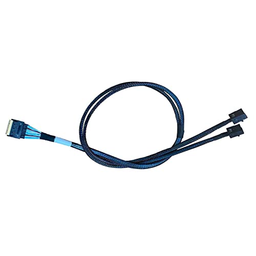 DiliVing SlimSAS 8X to 2*MiniSAS HD 4X,SFF-8654 74Pin to 2*SFF-8643 36Pin Cable 80cm(Broadcom MPN 05-60002-00)