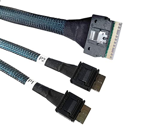 DiliVing SlimSAS 8X to 2*oCulink 4X,SFF-8654 74pin to 2*SFF-8611 36pin Cable 80cm(Broadcom MPN 05-60001-00，CBL-SAST-1154-85)