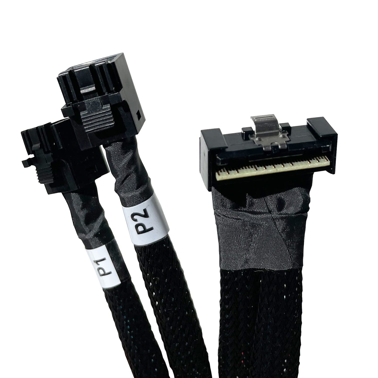 DiliVing SlimSAS LP 8X to 2*MiniSAS HD 4X,SFF-8654 LP 74pin to 2*SFF-8643 36pin Cable 80cm(Suitable for DELL Server H750/755)